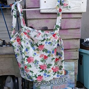 Floral Print Tie Crop Top